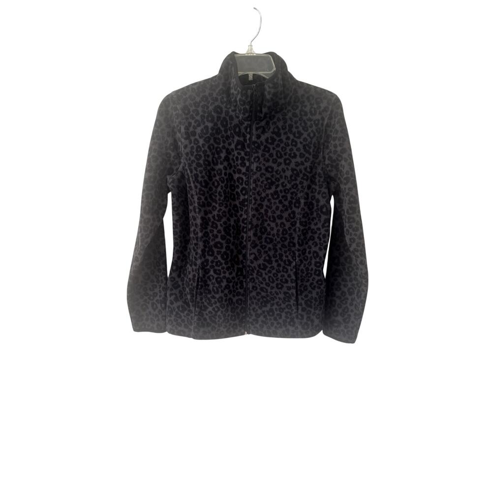 Made for Life Full Zip Animal Print Fleece Jacket Sz M